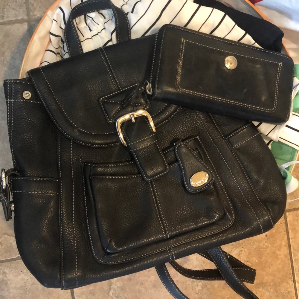 Tignanello Backpack and Coach Wallet